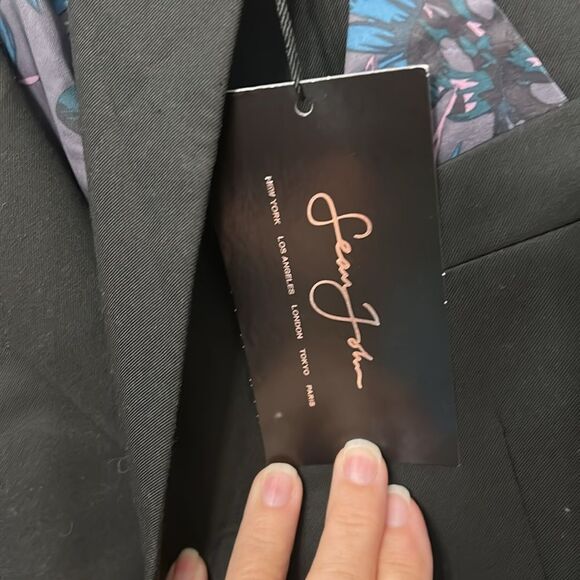 Sean John Black Suit Jacket with leaf pattern interior Size 42 Regular New - Picture 4 of 10